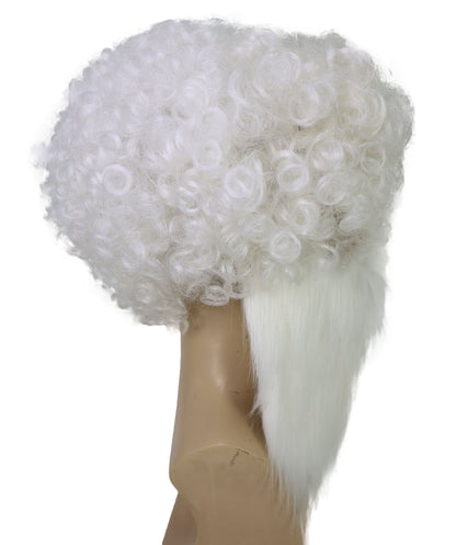 Wigs2you H-7016 大人用 メンズ ランバージャック ヒップスター フルウィッグ ひげ＆口ひげ付き ホワイト 9インチ 合成繊維 ハロウィン、舞台、演劇、ロールプレイ用