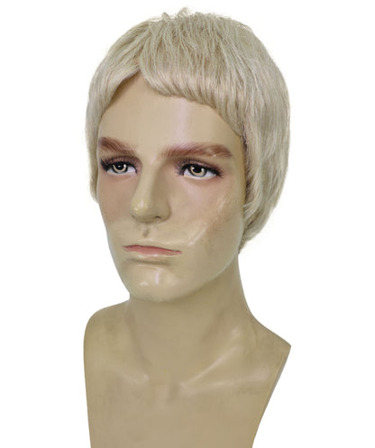 Wigs2you H-7018  大人用メンズ ショートブロンド バズカット フルウィッグ 8インチ 合成繊維 ハロウィン、舞台公演、パーティーに最適
