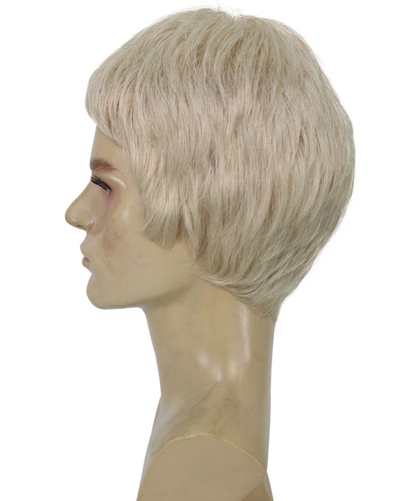 Wigs2you H-7018  大人用メンズ ショートブロンド バズカット フルウィッグ 8インチ 合成繊維 ハロウィン、舞台公演、パーティーに最適