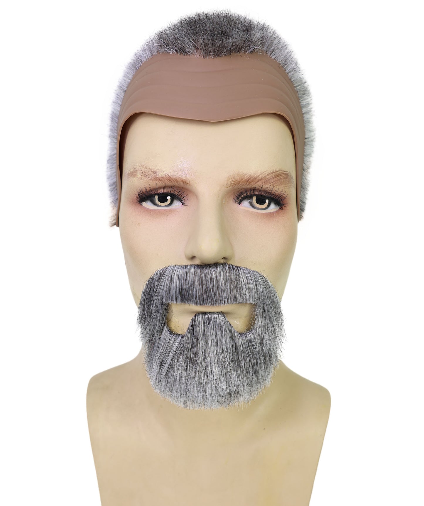 Wigs2you H-7021  ローマ皇帝の大人用フルウィッグ（口ひげとあごひげ付き）白と茶色のショートカーリー合成繊維製。演劇、ハロウィン、歴史イベントに最適。