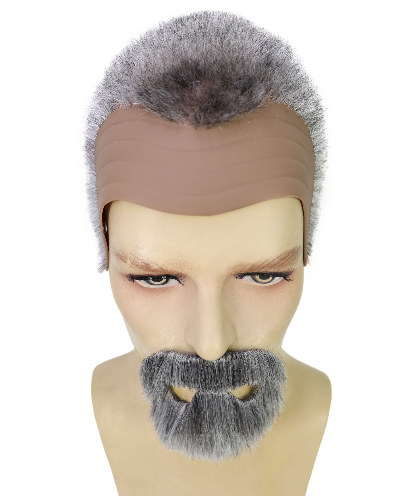 Wigs2you H-7021  ローマ皇帝の大人用フルウィッグ（口ひげとあごひげ付き）白と茶色のショートカーリー合成繊維製。演劇、ハロウィン、歴史イベントに最適。