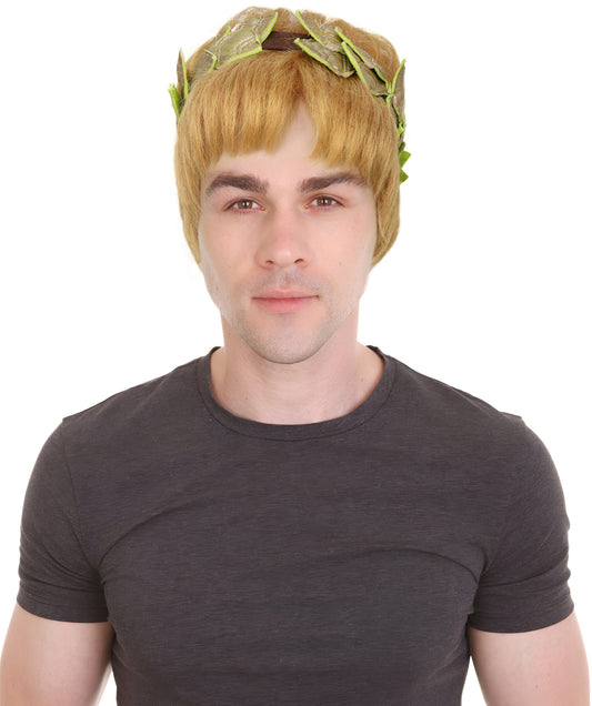 Wigs2you H-7022  大人用メンズ ウェーブショート フルウィッグ ジンジャー 9インチ 合成繊維 ローマ皇帝、演劇、剣闘士のロールプレイ、ハロウィン、コスプレに最適