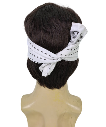 Wigs2you H-7023 大人用メンズショートブラックウィッグ（ヘッドバンド付き）｜空手道伝説風コスプレヘアピース｜ハロウィン格闘技ロールプレイ＆ステージ