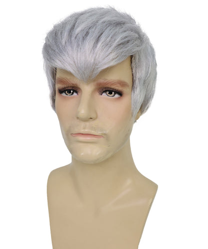 Wigs2you H-7024  大人用メンズ フューチャリスティック スパイキー ショート フルウィッグ グレー 9インチ 合成繊維 ハロウィン、コスプレ、舞台、テーマイベントに最適