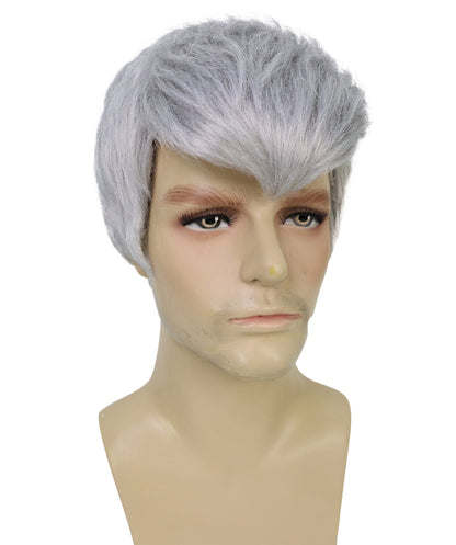 Wigs2you H-7024  大人用メンズ フューチャリスティック スパイキー ショート フルウィッグ グレー 9インチ 合成繊維 ハロウィン、コスプレ、舞台、テーマイベントに最適