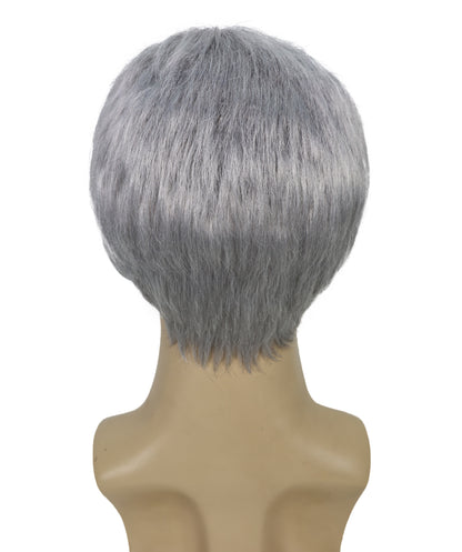 Wigs2you H-7024  大人用メンズ フューチャリスティック スパイキー ショート フルウィッグ グレー 9インチ 合成繊維 ハロウィン、コスプレ、舞台、テーマイベントに最適