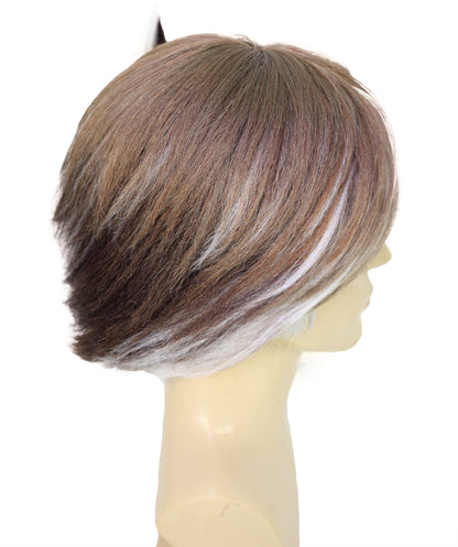 Wigs2you H-7025   大人用 メンズ スパイキーレイヤード フルウィッグ シルバー＆アッシュブラウン 10インチ 合成繊維 コスプレ、ハロウィン、ビデオゲームコスチュームイベントに最適