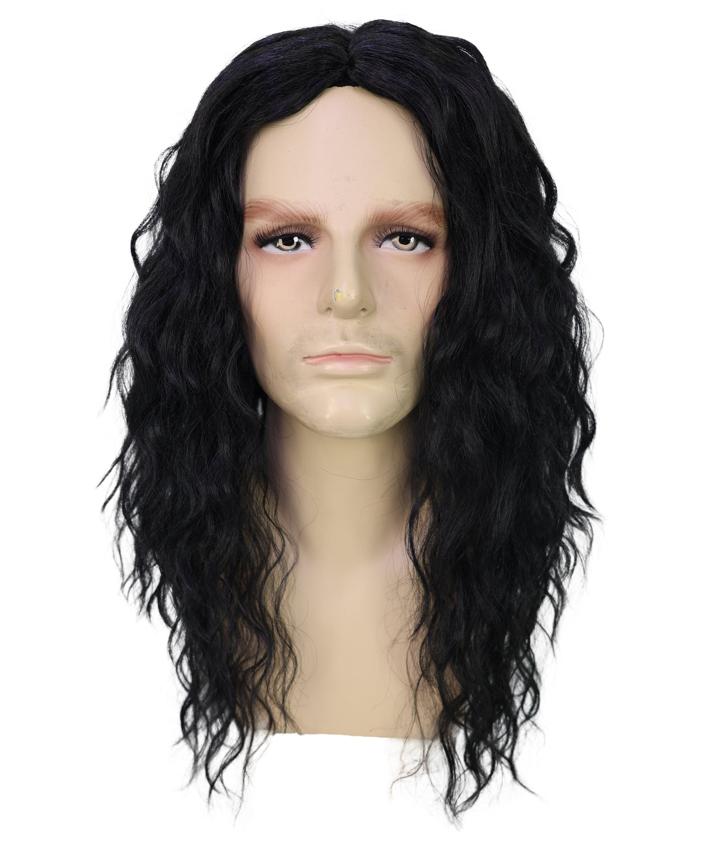 Wigs2you H-7027 大人用メンズロングブラックウェーブファンクロックウィッグ｜トロール風のカラフルボリュームコスプレヘアピース｜ハロウィンステージアクト＆テーマイベント