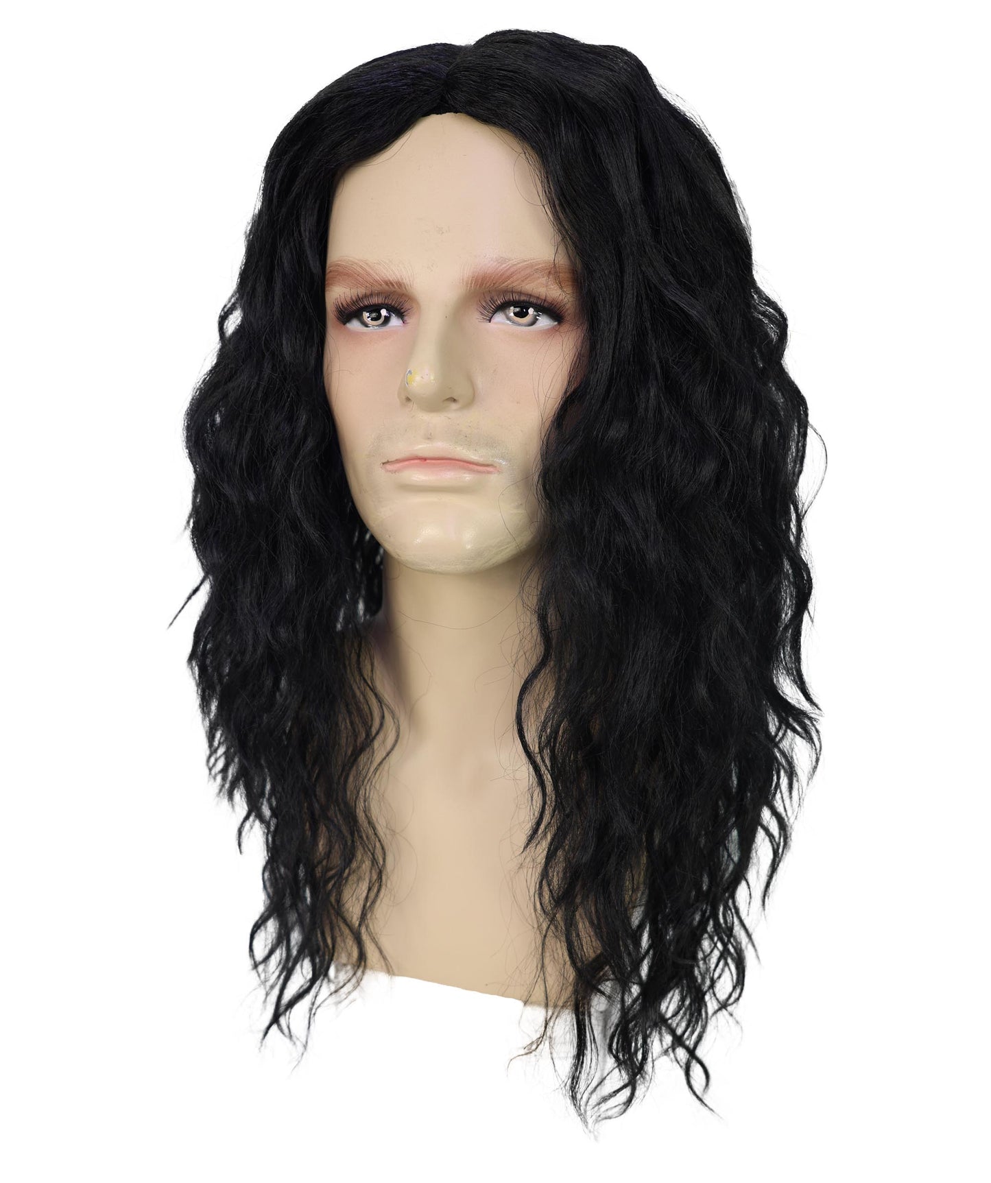 Wigs2you H-7027 大人用メンズロングブラックウェーブファンクロックウィッグ｜トロール風のカラフルボリュームコスプレヘアピース｜ハロウィンステージアクト＆テーマイベント