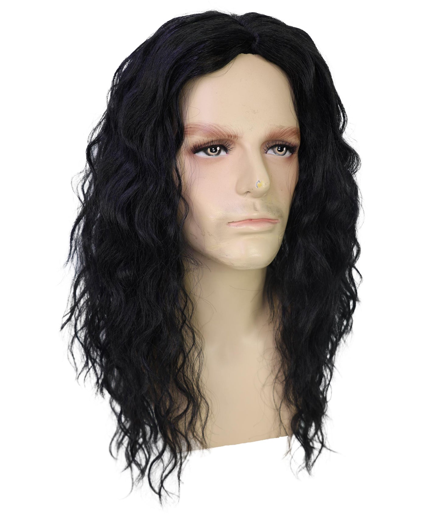 Wigs2you H-7027 大人用メンズロングブラックウェーブファンクロックウィッグ｜トロール風のカラフルボリュームコスプレヘアピース｜ハロウィンステージアクト＆テーマイベント
