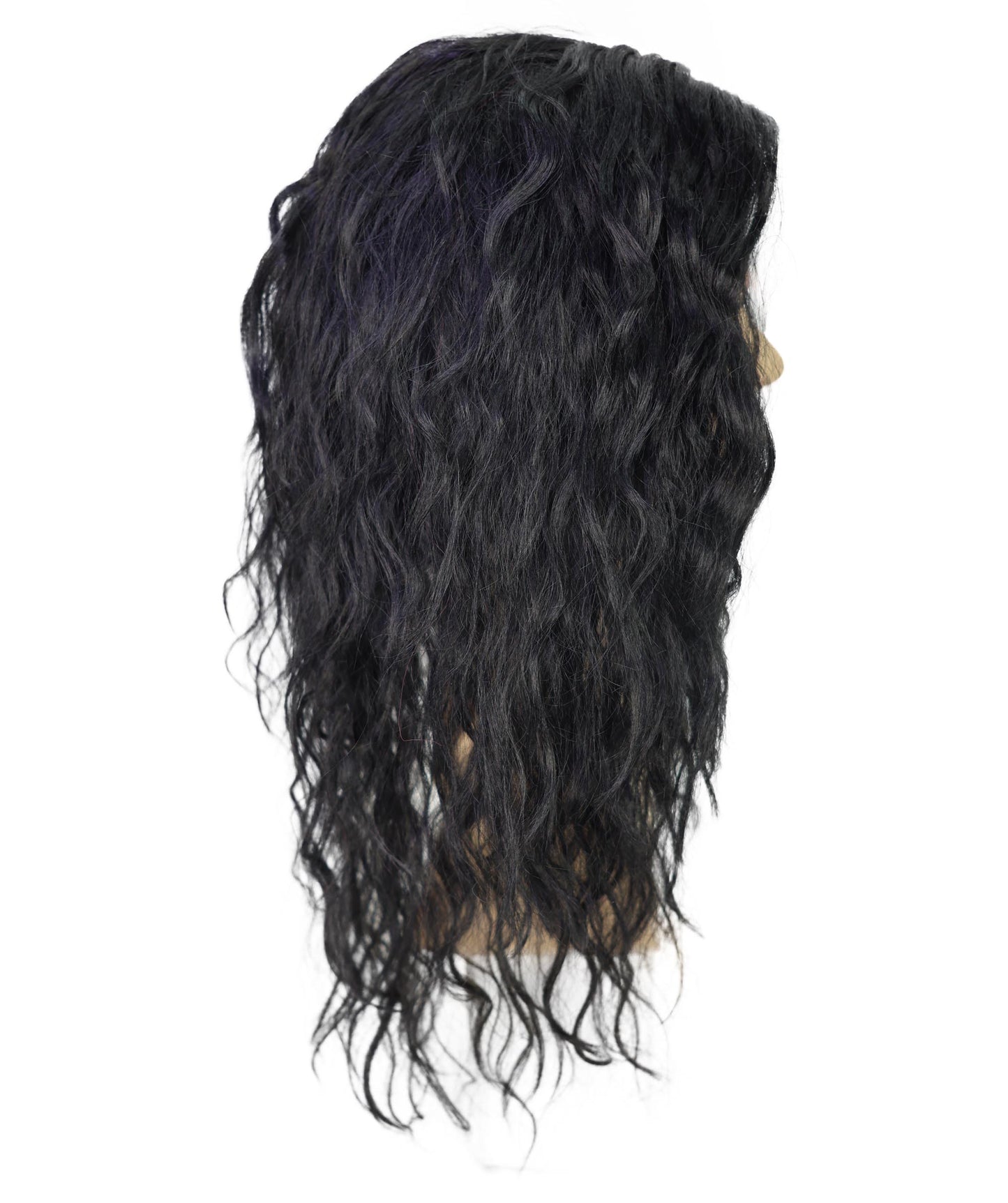 Wigs2you H-7027 大人用メンズロングブラックウェーブファンクロックウィッグ｜トロール風のカラフルボリュームコスプレヘアピース｜ハロウィンステージアクト＆テーマイベント