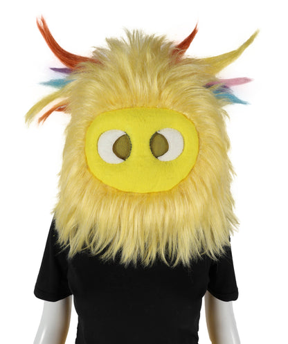 Wigs2you H-7033  大人用 ユニセックス イエローモンスターマスコット フルウィッグ マスク付き 17インチ 合成繊維 ハロウィン、パレード、ステージパフォーマンスに