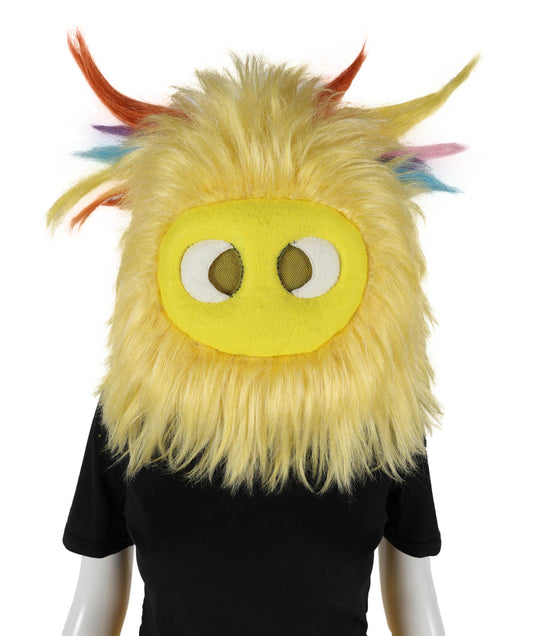 Wigs2you H-7033  大人用 ユニセックス イエローモンスターマスコット フルウィッグ マスク付き 17インチ 合成繊維 ハロウィン、パレード、ステージパフォーマンスに