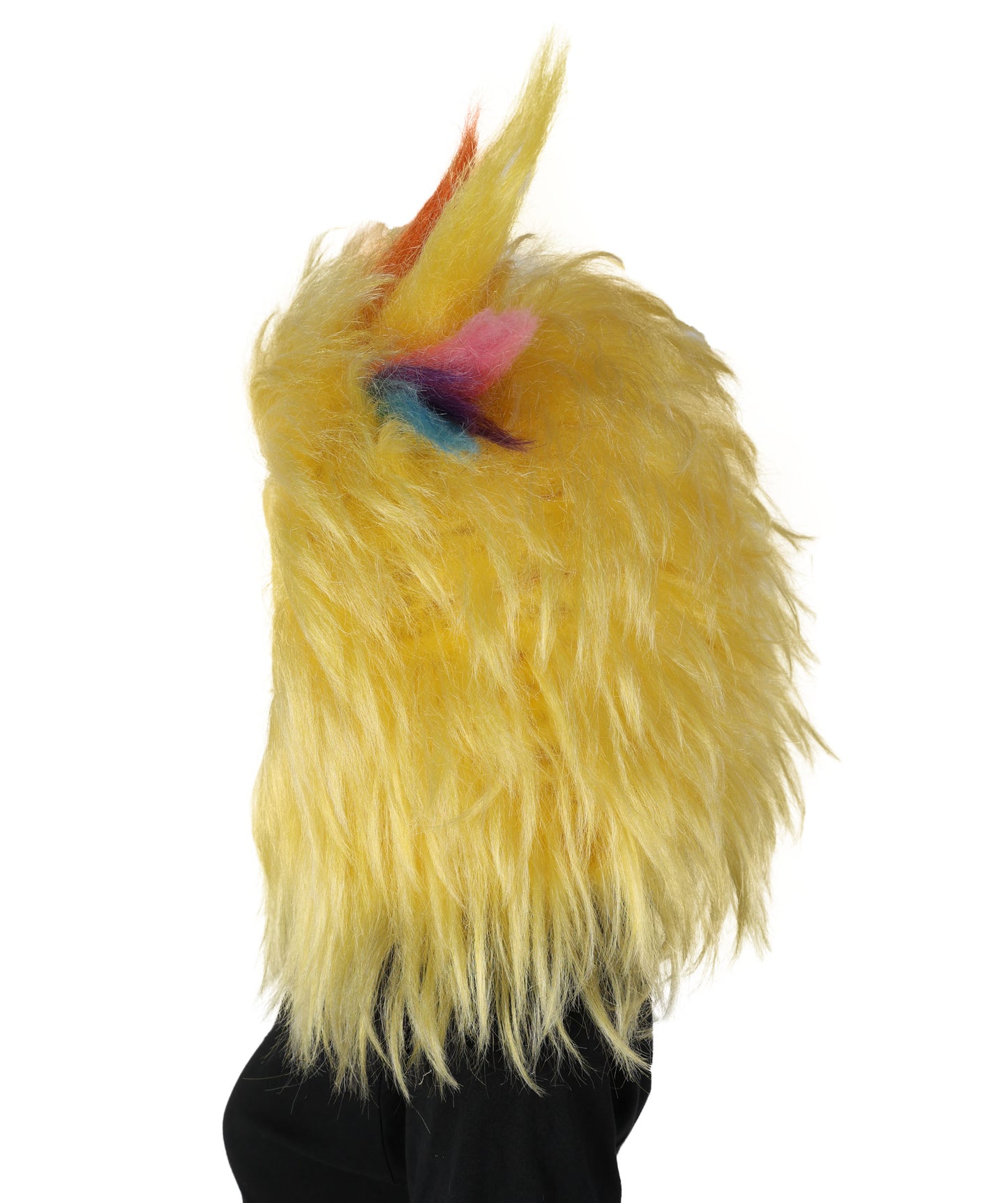 Wigs2you H-7033  大人用 ユニセックス イエローモンスターマスコット フルウィッグ マスク付き 17インチ 合成繊維 ハロウィン、パレード、ステージパフォーマンスに