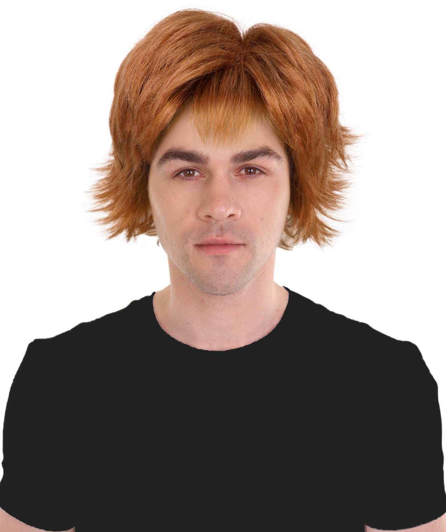 Wigs2you H-7035 大人用メンズ ロング レイヤード シャグ フルウィッグ ストロベリーブロンド 10インチ 合成繊維 パーティーやテーマイベントに最適