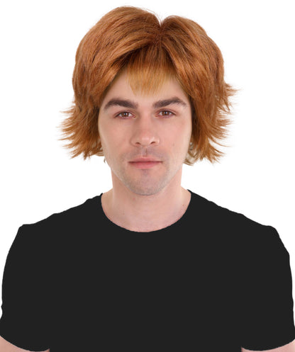 Wigs2you H-7035 大人用メンズ ロング レイヤード シャグ フルウィッグ ストロベリーブロンド 10インチ 合成繊維 パーティーやテーマイベントに最適