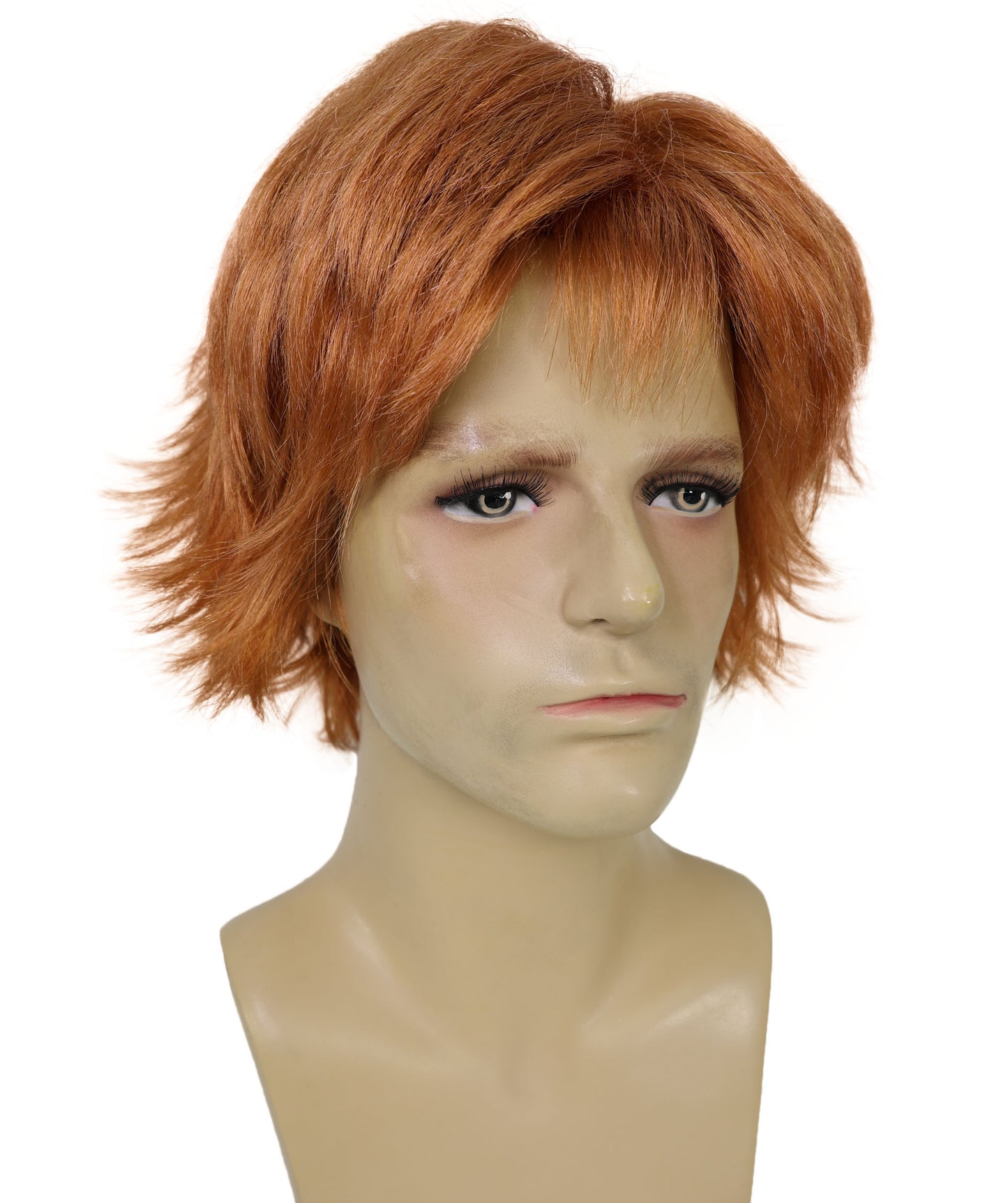 Wigs2you H-7035 大人用メンズ ロング レイヤード シャグ フルウィッグ ストロベリーブロンド 10インチ 合成繊維 パーティーやテーマイベントに最適