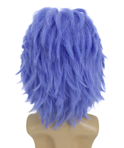 Wigs2you H-7039  大人用メンズショートウェーブフルウィッグ（ひげ付き）ブルー 11インチ 合成繊維 ハロウィンやステージパフォーマンスに最適