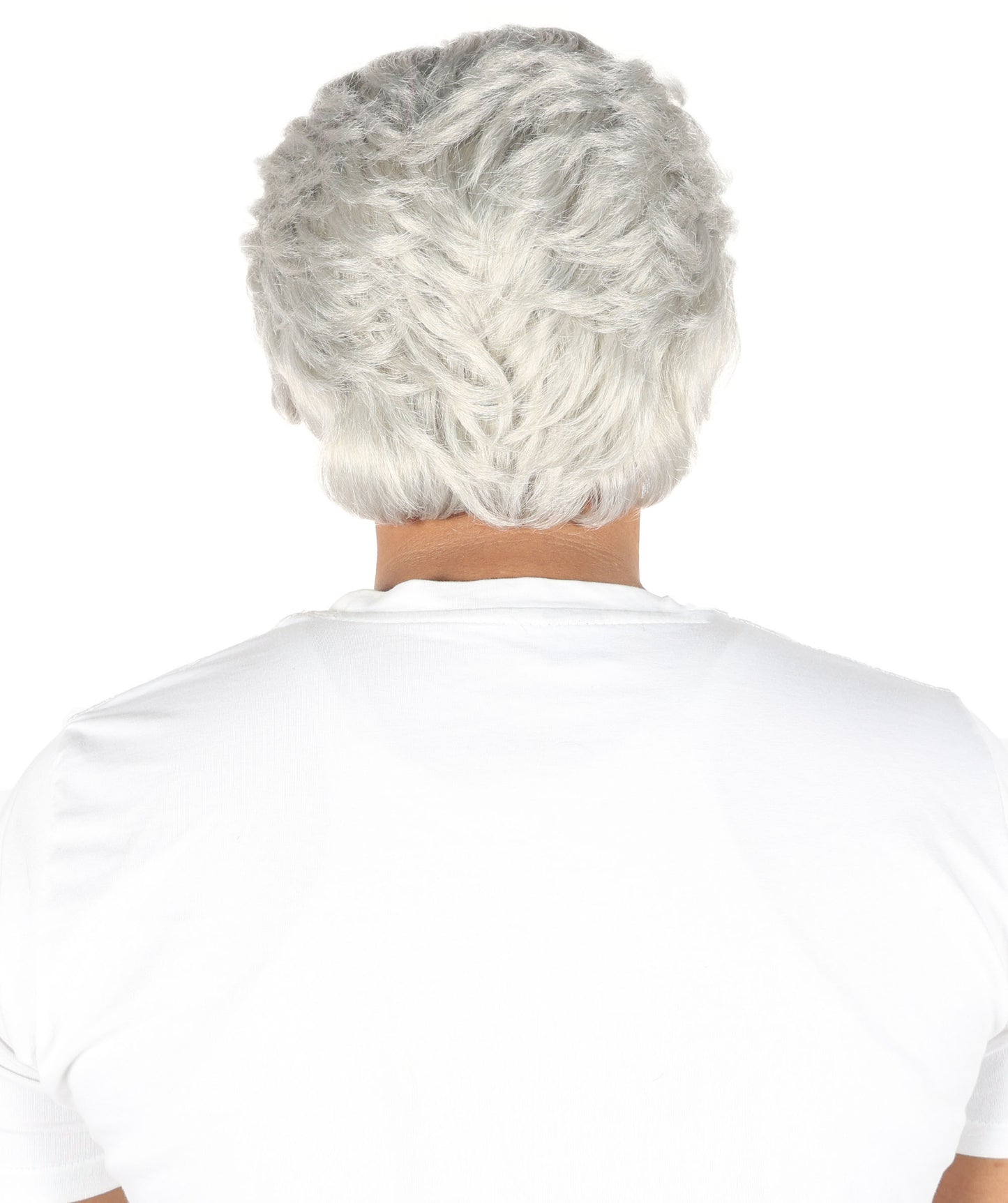 Wigs2you H-7041 大人用 老人用 ショート ダークグレー ウィッグ 口ひげ＆眉毛セット 坊主キャップ付き | おもしろおじいちゃん コスプレウィッグ | 難燃性合成繊維