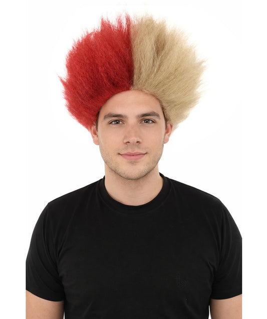 Wigs2you H-7043  大人用メンズ ツートン ギャングスタイル フルウィッグ 赤＆茶 合成繊維 ハロウィンや仮装パーティーに
