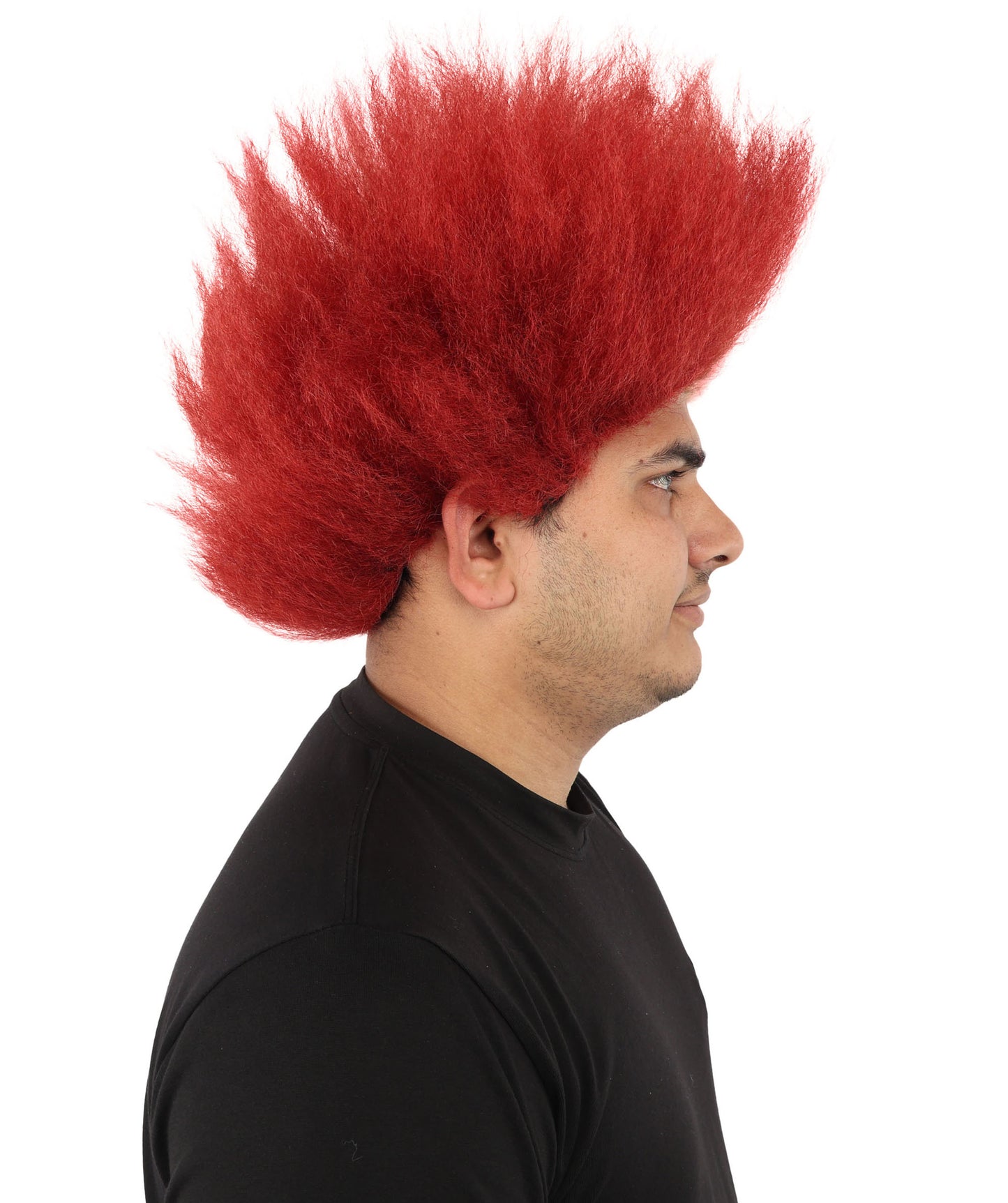 Wigs2you H-7043  大人用メンズ ツートン ギャングスタイル フルウィッグ 赤＆茶 合成繊維 ハロウィンや仮装パーティーに