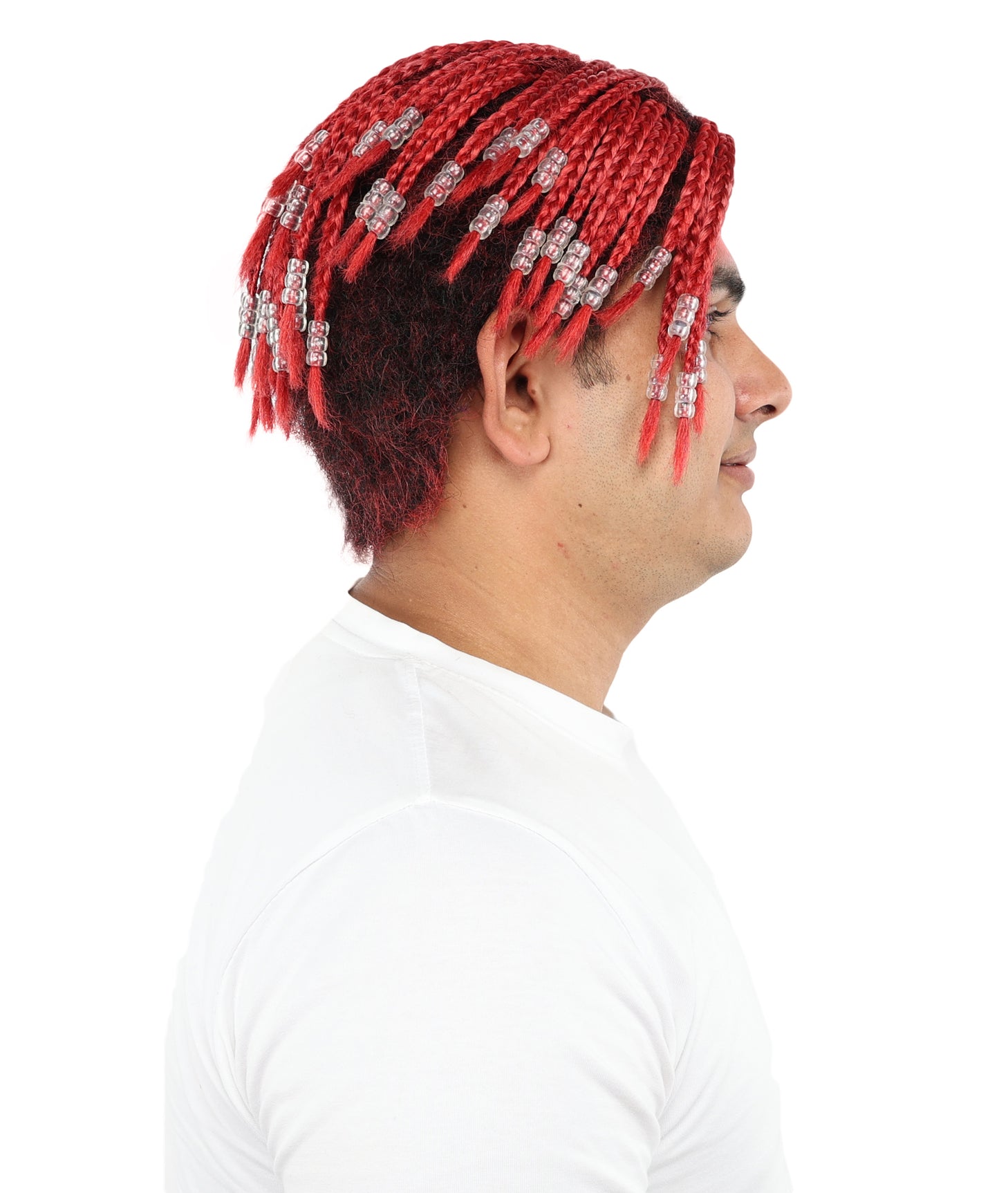 Wigs2you H-7044 大人用男性用レッドドレッドヘアフルウィッグ 合成繊維 コスチューム、パフォーマンス、イベント用