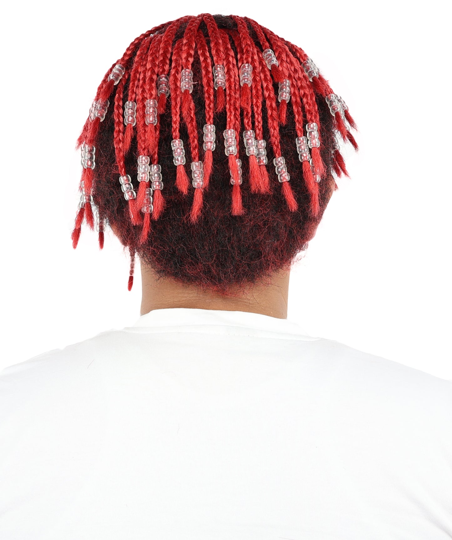 Wigs2you H-7044 大人用男性用レッドドレッドヘアフルウィッグ 合成繊維 コスチューム、パフォーマンス、イベント用