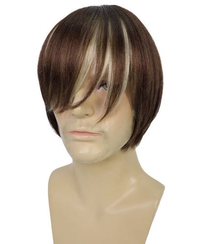 Wigs2you H-7045 大人用メンズショートシャギーロッカーフルウィッグ合成繊維。コスチュームパーティー、ロックスター風、テーマイベントに最適。