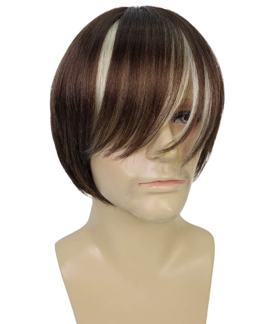 Wigs2you H-7045 大人用メンズショートシャギーロッカーフルウィッグ合成繊維。コスチュームパーティー、ロックスター風、テーマイベントに最適。