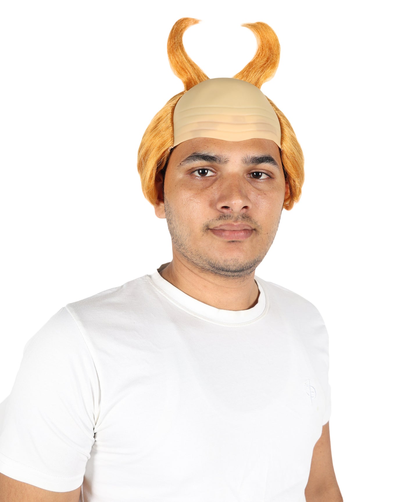 Wigs2you H-7047 大人用メンズ 角付きマンチカンウィッグ - ライトオレンジ ファンタジーヘアピース