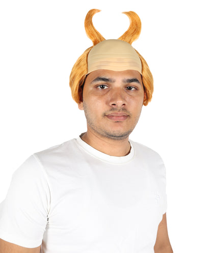 Wigs2you H-7047 大人用メンズ 角付きマンチカンウィッグ - ライトオレンジ ファンタジーヘアピース