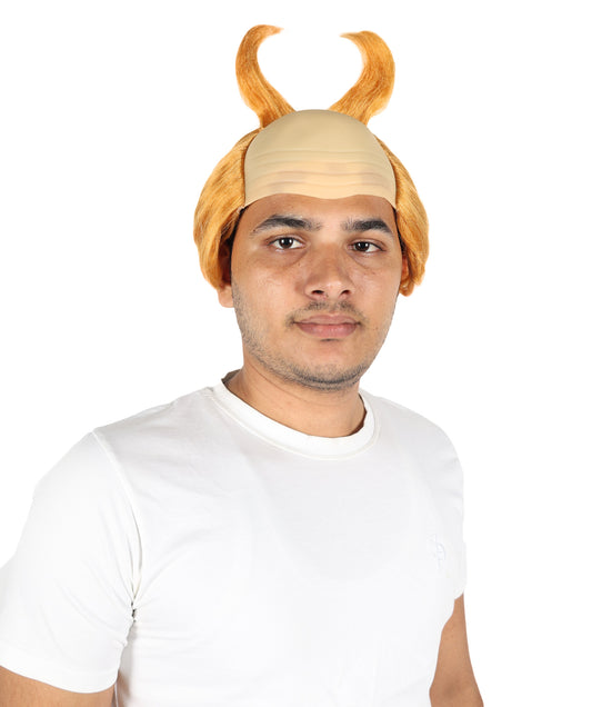 Wigs2you H-7047 大人用メンズ 角付きマンチカンウィッグ - ライトオレンジ ファンタジーヘアピース