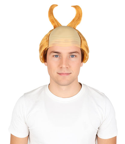 Wigs2you H-7047 大人用メンズ 角付きマンチカンウィッグ - ライトオレンジ ファンタジーヘアピース