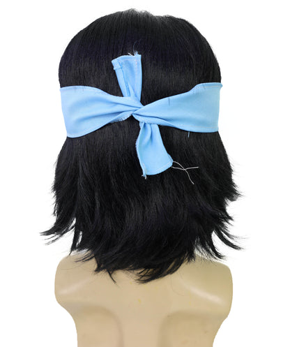 Wigs2you H-7048 大人用男性用ヒッピースタイルフルウィッグ（もみあげ、口ひげ、ヘッドバンド付き）合成繊維製。60年代風のレトロなコスチュームやテーマイベントに最適。