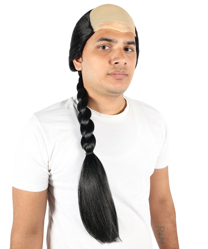 Wigs2you H-7053  大人用メンズ クラシックブラック 編み込み フルウィッグ ロング 合成繊維 ハロウィン、コスプレ、舞台、パーティーに