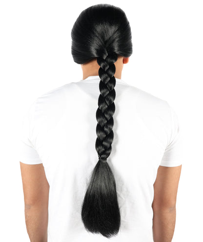 Wigs2you H-7053  大人用メンズ クラシックブラック 編み込み フルウィッグ ロング 合成繊維 ハロウィン、コスプレ、舞台、パーティーに