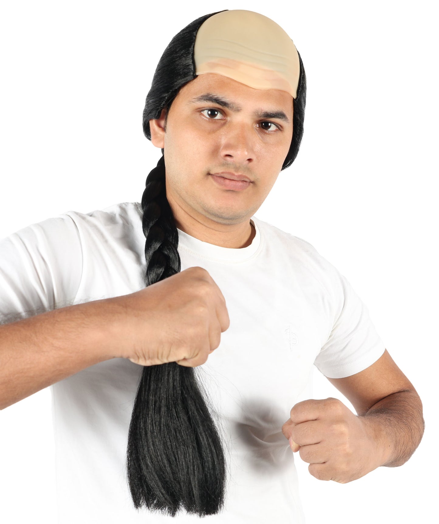 Wigs2you H-7053  大人用メンズ クラシックブラック 編み込み フルウィッグ ロング 合成繊維 ハロウィン、コスプレ、舞台、パーティーに