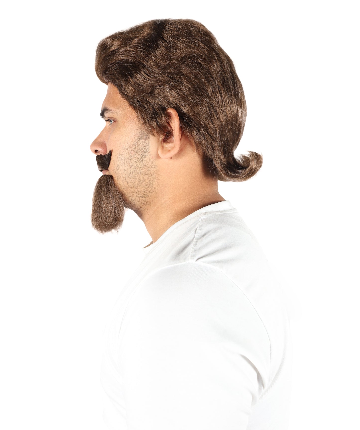 Wigs2you H-7054  大人用メンズ ワイルドウェスト フルウィッグ 口ひげ＆あごひげ付き ブラウン合成繊維 テーマパーティーやコスチュームイベントに最適