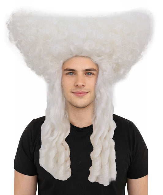 Wigs2you H-7056  大人用メンズ コロニアル ジェントルマン フルウィッグ ホワイト カーリー 合成繊維 ハロウィン、コスプレ、舞台、ロールプレイ用