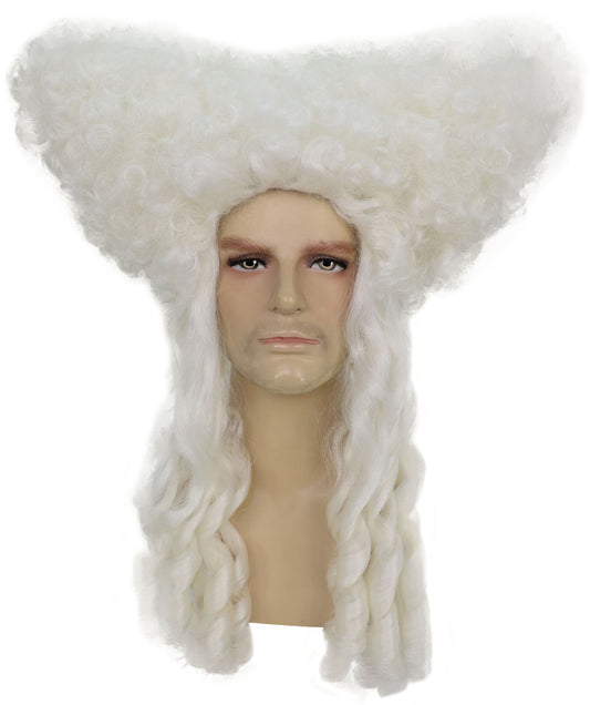 Wigs2you H-7056  大人用メンズ コロニアル ジェントルマン フルウィッグ ホワイト カーリー 合成繊維 ハロウィン、コスプレ、舞台、ロールプレイ用