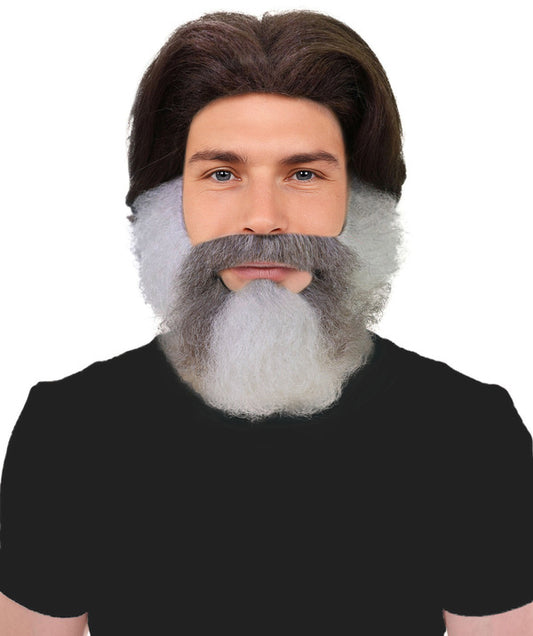 Wigs2you H-7057 大人用メンズ ワイルドマウンテン フルウィッグ 口ひげ＆あごひげ付き 合成繊維 コスチュームパーティーやフェスティバルに最適
