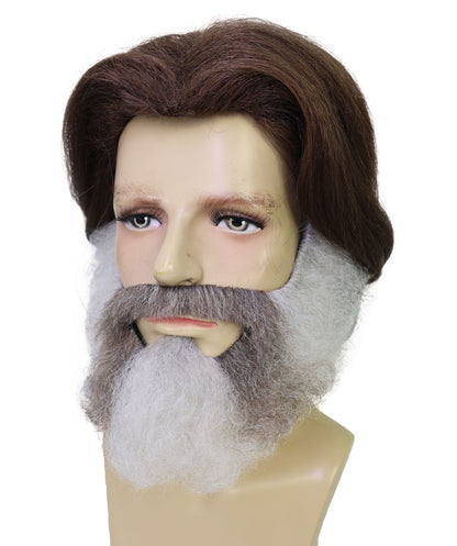 Wigs2you H-7057 大人用メンズ ワイルドマウンテン フルウィッグ 口ひげ＆あごひげ付き 合成繊維 コスチュームパーティーやフェスティバルに最適