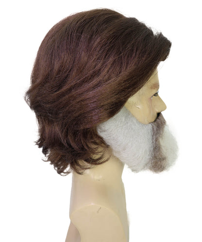 Wigs2you H-7057 大人用メンズ ワイルドマウンテン フルウィッグ 口ひげ＆あごひげ付き 合成繊維 コスチュームパーティーやフェスティバルに最適