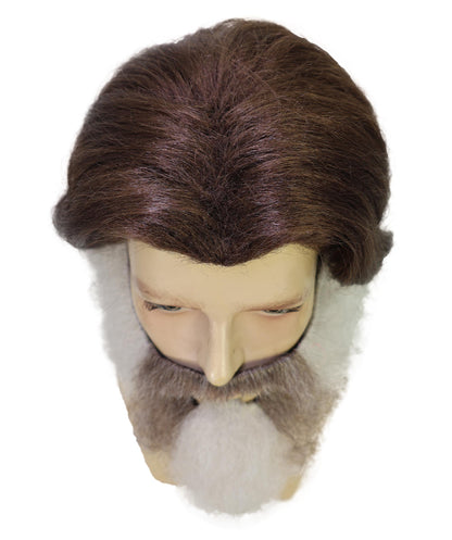 Wigs2you H-7057 大人用メンズ ワイルドマウンテン フルウィッグ 口ひげ＆あごひげ付き 合成繊維 コスチュームパーティーやフェスティバルに最適