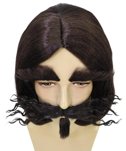 Wigs2you H-7058  大人用男性用ウィッグ（マジシャン風） ひげ・口ひげ・眉毛付き 合成繊維 ステージ・仮装パーティー用
