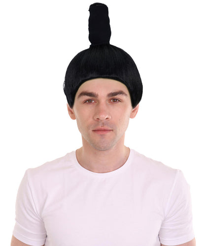 Wigs2you H-7061  大人用男性用相撲取りフルウィッグ（ちょんまげ付き）合成繊維製。日本の武士のコスプレ、ハロウィン、コスチュームイベントに最適。