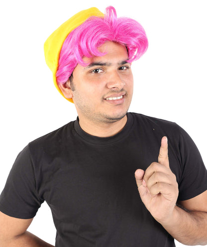 Wigs2you H-7065 大人用メンズ ファンタジーポップアイドル フルウィッグ 帽子付き ロングストレート 合成繊維 ハロウィン、コスプレ、パーティー、ステージイベントに