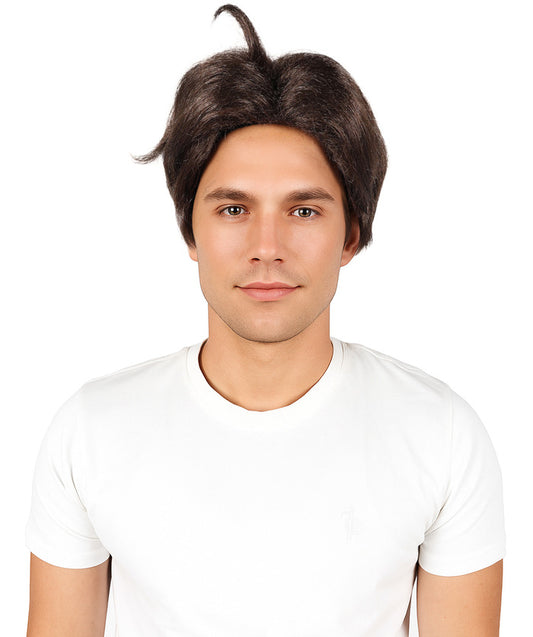 Wigs2you H-7067 大人用 メンズ ショート スパイキー フルウィッグ ダークブラウン 難燃性合成繊維 調節可能なキャップ付き コスチュームやコスプレに