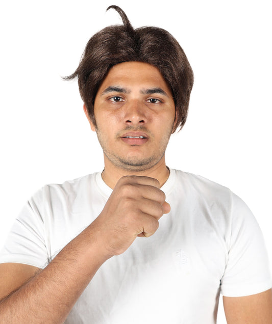 Wigs2you H-7067 大人用 メンズ ショート スパイキー フルウィッグ ダークブラウン 難燃性合成繊維 調節可能なキャップ付き コスチュームやコスプレに