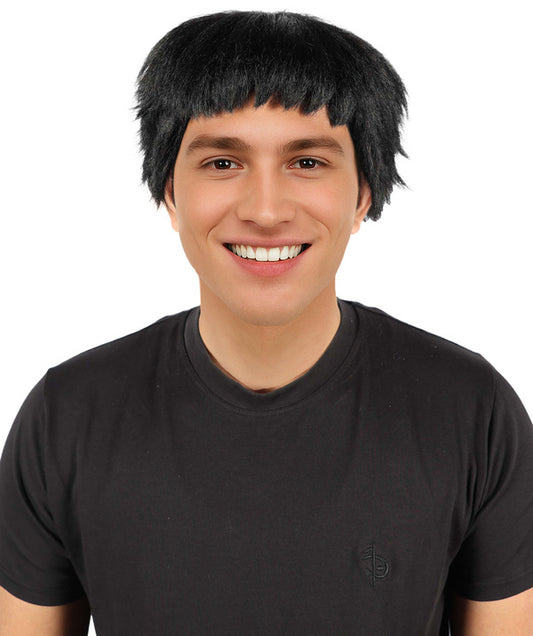 Wigs2you H-7068 大人用ショートブラックレイヤードフルウィッグ（前髪付き）合成繊維製 コスプレ、ハロウィン、舞台、ロールプレイ用